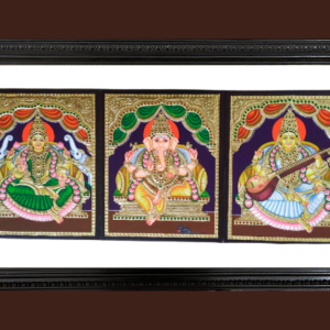 lakshimi ganapathi saraswathi tanjore painting