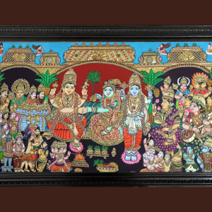 meenakshi kalayanam tanjore painting