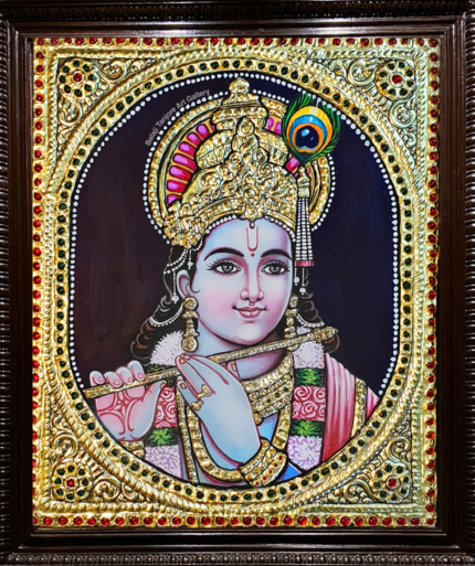 lord krishna tanjore painting