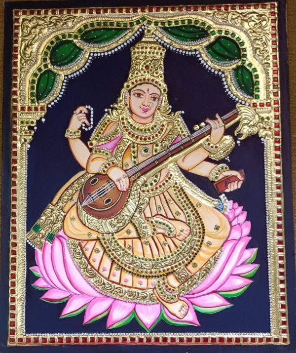 saraswathi tanjore painting