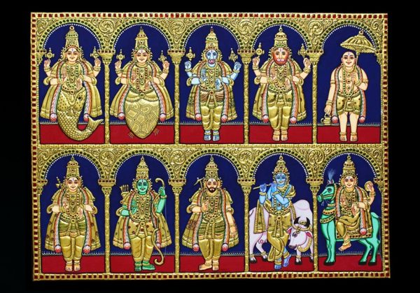 dasavatharam tanjore painting