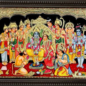 ram family tanjore painting